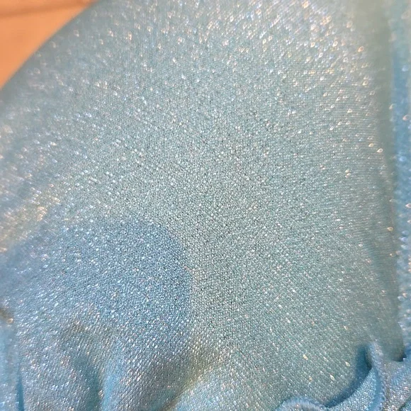 NWT Victoria's Secret Sparkly Sea Foam Green Tie Bikini Top - Picture 4 of 11